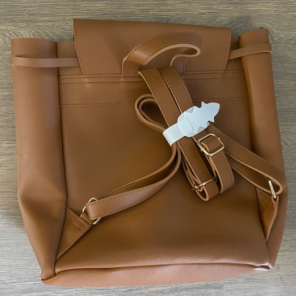 🟣 MODERNE ELEGANCE LouLu Mini backpack purse Cognac NWT - Picture 7 of 8